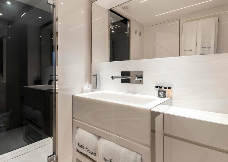 RAPH SEVEN II — guest bathroom detail, charter Cote d Azur